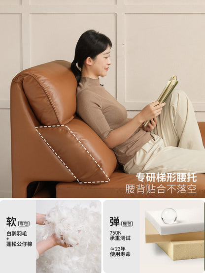 零靠墙真皮沙发床客厅意式轻奢功能沙发小户型电动伸缩床