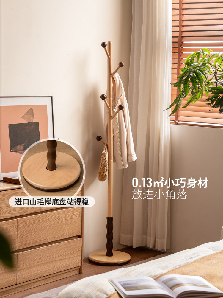实木挂衣架现代简约树枝衣帽架卧室小户型置物架