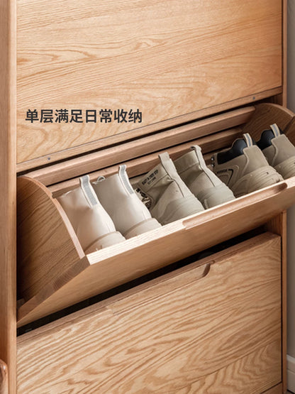 实木超薄翻斗鞋柜门口入户玄关柜客厅阳台收纳储物柜