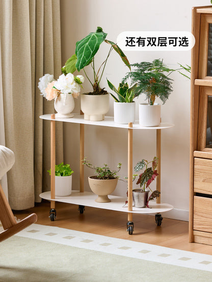 实木花架客厅现代简约置物架阳台移动铁艺花盆架子