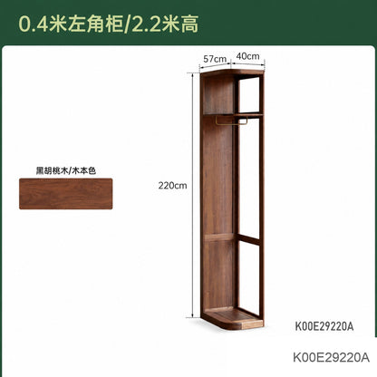实木衣柜北欧卧室柜子储物柜现代简约黑胡桃木大衣橱