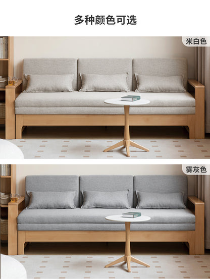 全实木沙发床折叠两用简约现代多功能伸缩床客厅储物沙发