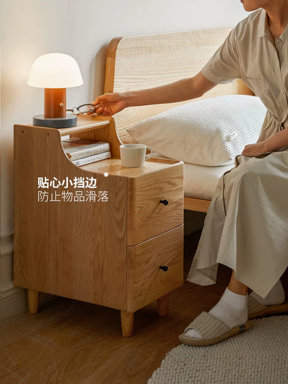 实木床头柜极窄夹缝床边柜简约卧室家具橡木抽屉柜储物柜
