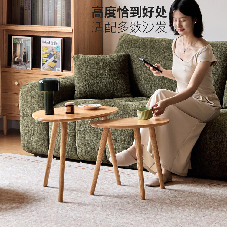 实木小茶几简约橡木沙发边桌角几北欧客厅圆桌小边几