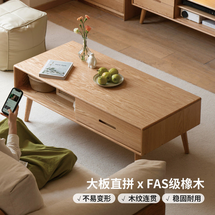 实木茶几简约现代北欧小户型茶桌客厅橡木小桌子原木茶台