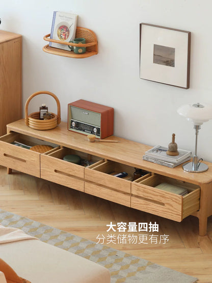 实木电视柜现代简约地柜北欧矮柜小户型客厅原木墙柜茶几