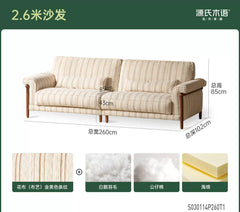 布艺沙发客厅中古复古直排模块化可拆洗花布沙发