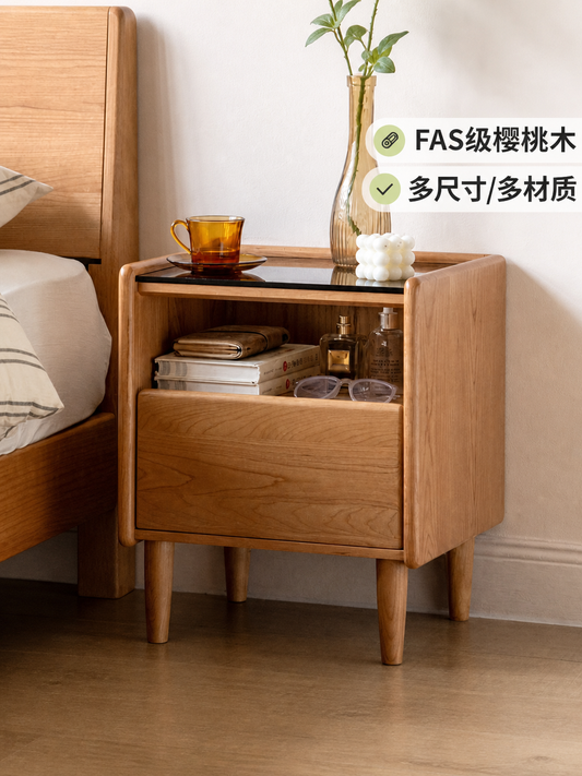 实木床头柜小户型樱桃木床边柜简约小柜子卧室储物柜