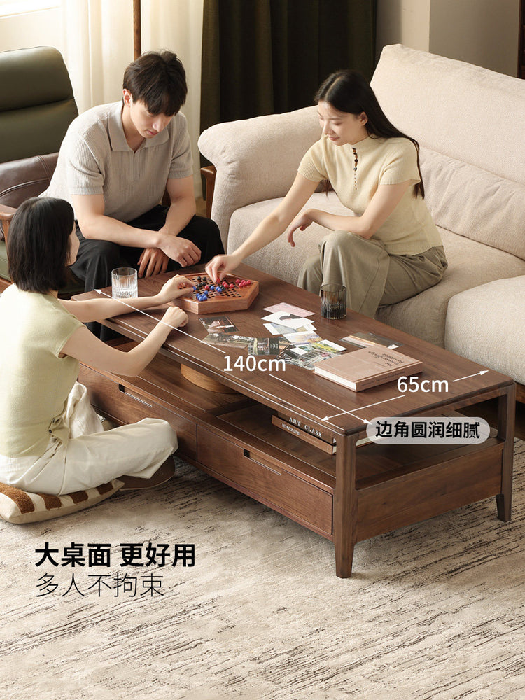 实木茶几现代黑胡桃木茶桌咖啡桌北欧小户型客厅茶台