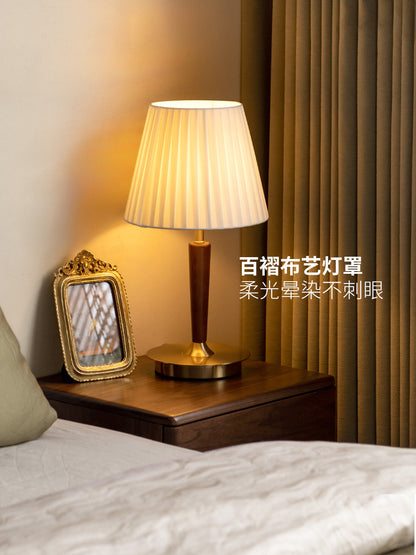 实木台灯轻奢复古卧室床头灯客厅氛围感日式咤寂风落地灯