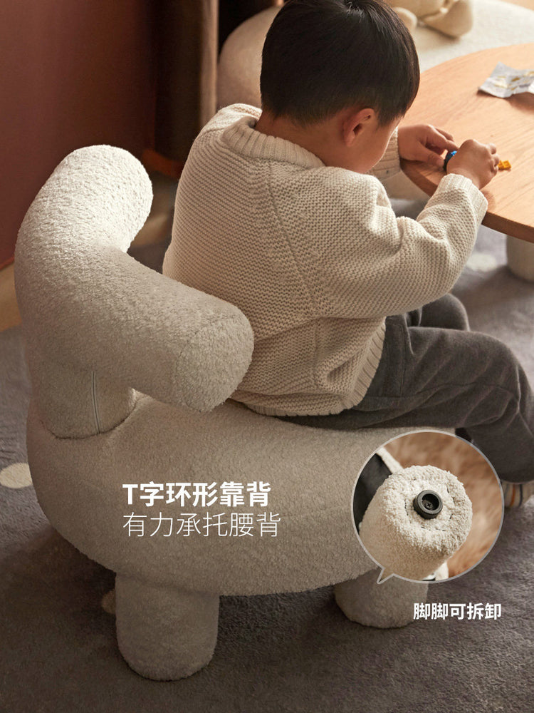 单人沙发椅仿羊羔绒沙发可爱宝宝卡通座椅阅读休闲椅