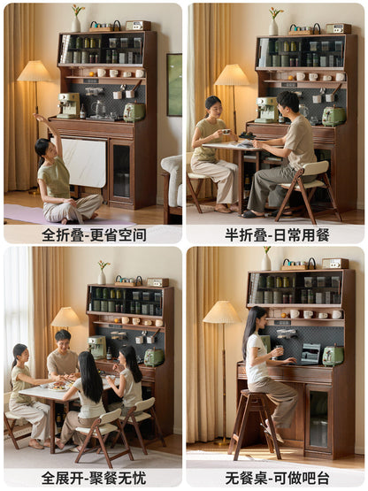 实木餐边柜小户型餐厅嵌桌收纳柜橡木置物柜简约橱柜