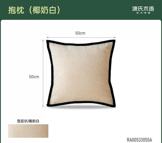中古风抱枕卧室床头软靠客厅沙发腰枕复古黑边办公午睡枕