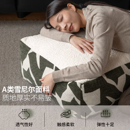 布艺坐墩意式几何风客厅简约换鞋凳可拆洗矮凳沙发脚凳