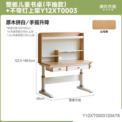 实木儿童学习桌升降桌书桌带护眼灯桌子小学生写字桌