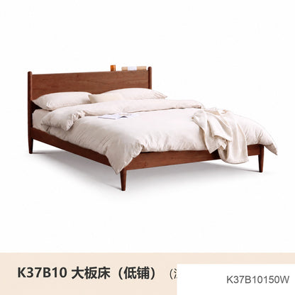 实木床现代简约樱桃木双人床日式卧室床1.5米床复古家具