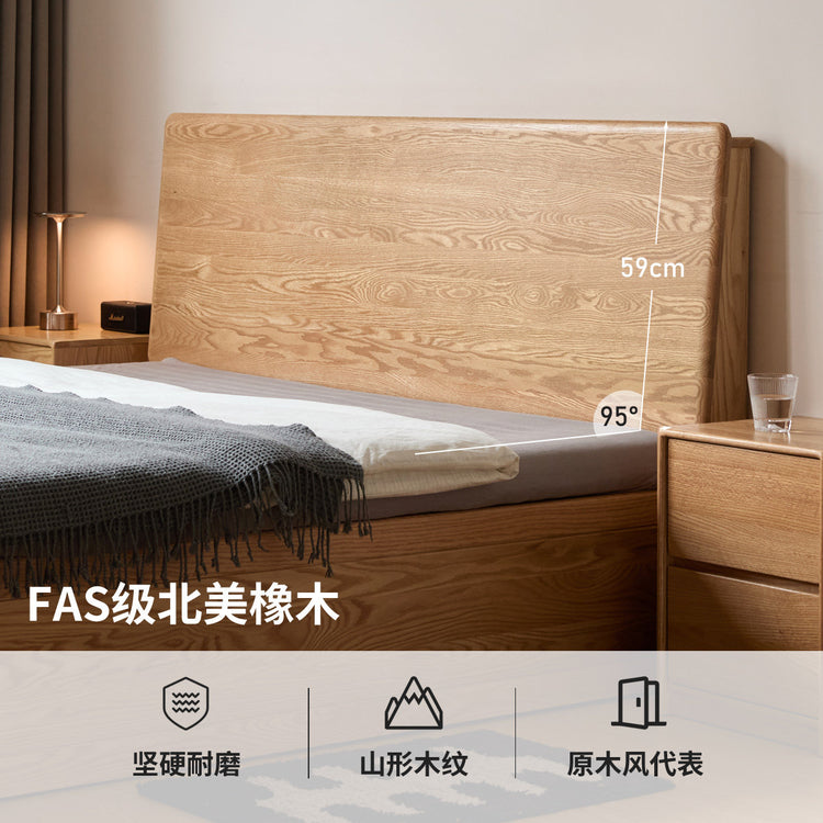实木床现代简约橡木大板床卧室抽屉储物床多功能箱体床