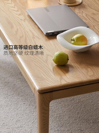 实木现代简约长方形茶桌客厅大户型白蜡木组合茶几