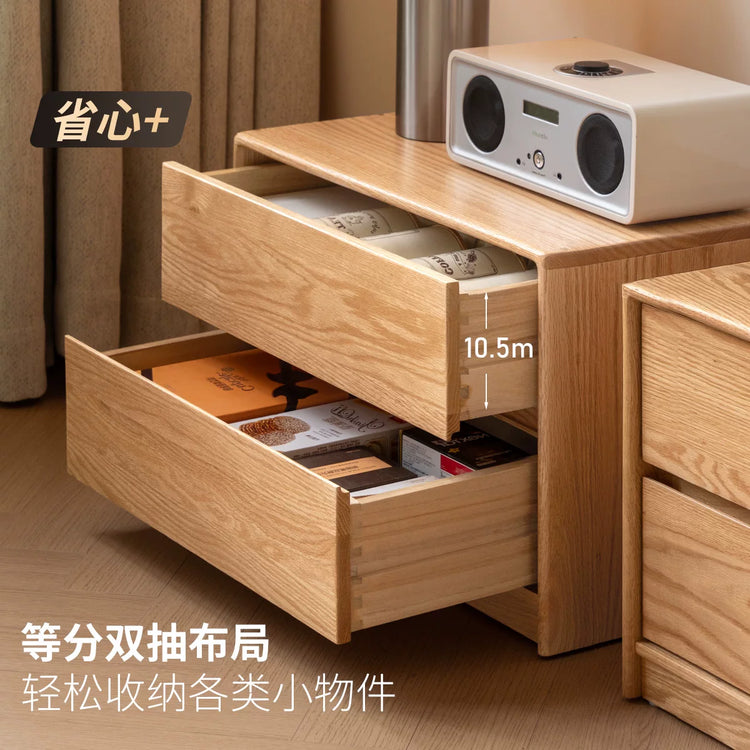 实木电视边柜北欧小户型玻璃门展示柜客厅原木置物柜矮柜