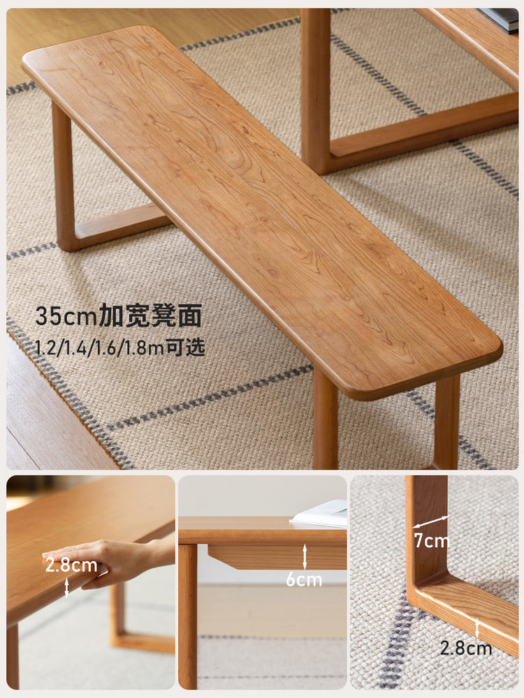实木长条凳餐厅现代简约长凳樱桃木换鞋凳小户型板凳