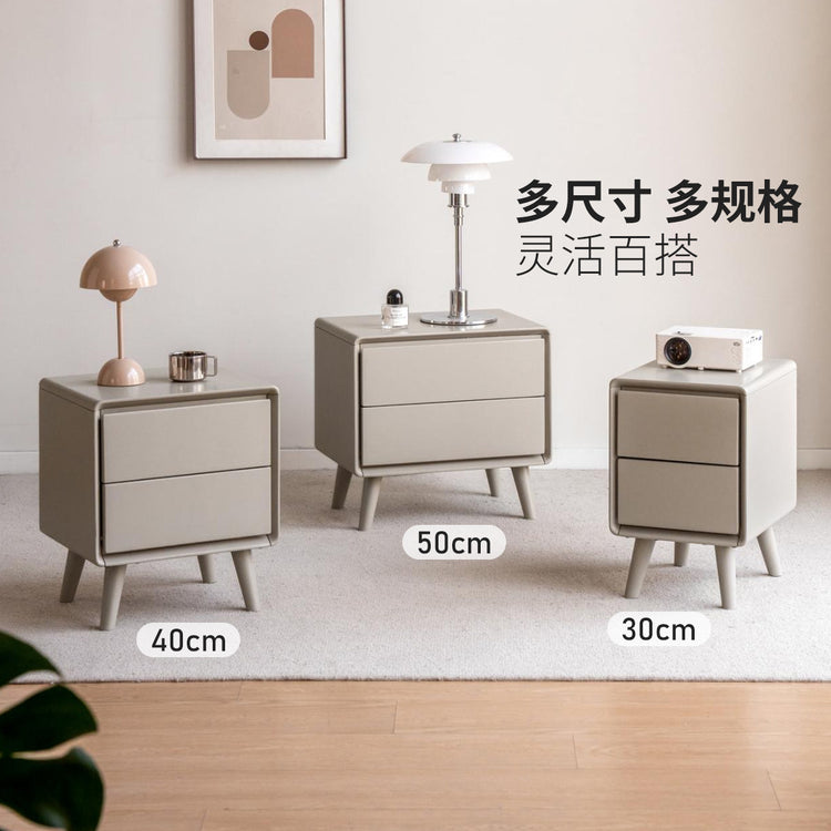 实木床头柜现代简约储物柜卧室床边抽屉柜灰色收纳柜