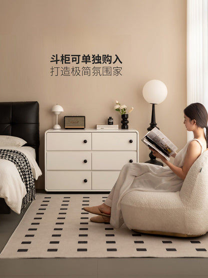 实木化妆桌现代简约梳妆台斗柜一体卧室奶油风转角化妆台
