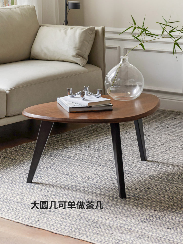 实木茶台大小组合现代小户型茶桌黑胡桃木不规则高低茶几