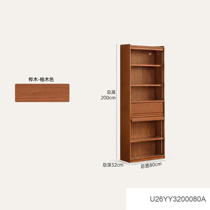 实木书柜书房中古风落地置物柜收纳柜包豪斯展示柜