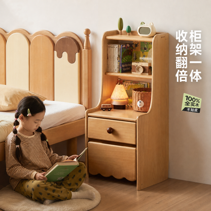 实木儿童床头柜现代简约卧室床边收纳柜小户型储物柜