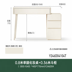 [Pre-sale 15 days] Solid wood vanity, cream-style bedroom small makeup table, modern minimalist white storage makeup cabinet
