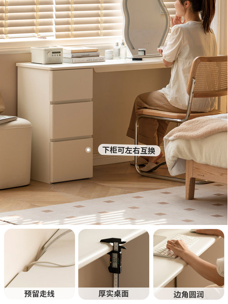 实木书桌白色电脑桌靠墙工作台写字桌法式梳妆台桌子