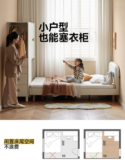 实木儿童衣柜白色简约卧室斗柜组合收纳柜子床尾夹缝衣橱