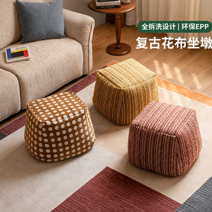 布艺坐墩客厅复古沙发凳脚凳小户型换鞋凳阳台休闲凳