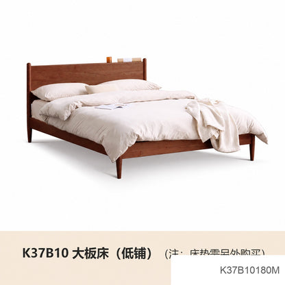 实木床现代简约樱桃木双人床日式卧室床1.5米床复古家具