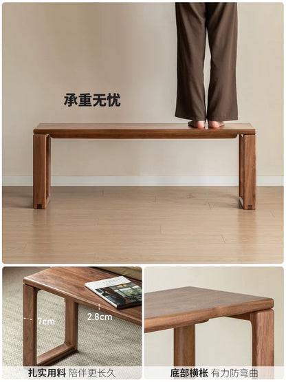 实木长条凳餐厅黑胡桃木餐凳板凳床尾凳简约长凳凳子