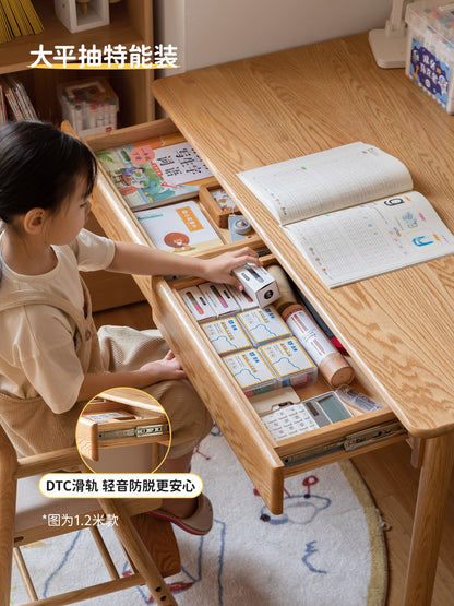 实木儿童学习桌橡木书桌小学生课桌写字桌简约桌子