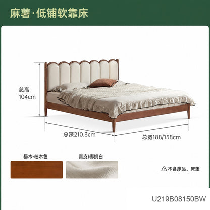 实木床法式复古琴键床卧室中古风软靠床小户型双人床