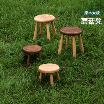 实木山野自然边椅凳餐厅简约原木板凳创意圆凳小凳子