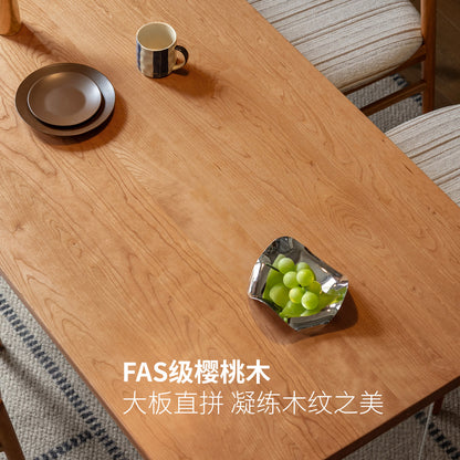 实木饭桌亚克力悬浮餐桌樱桃木长方形桌子工作台岛台