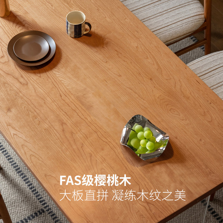 实木饭桌亚克力悬浮餐桌樱桃木长方形桌子工作台岛台