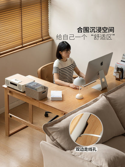实木转角书桌现代简约水曲柳电脑桌书房可靠墙办公桌
